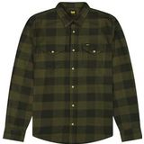 Clean Western Shirt, Army Green Buffalo Check, L