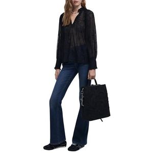 Desigual - Blouse - Zwart - Wijde Blouse - Lange Mouw