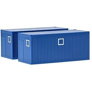 Herpa onderdelenservice, bouwcontainer, gentiaanblauw, 2 effects natuurgetrouw op schaal 1:87, modelbouwaccessoires, accessoires voor miniatuurmodel van kunststof