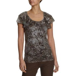 ESPRIT Collection Dames Top All over print Q23665, grijs (027 Elephant Grey), 42