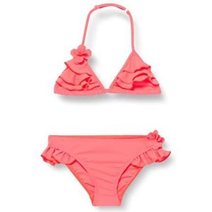 Badpak met hoge print, Neon koraal., 4 Jaren