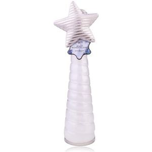 Accentra Bubble Bath WINTER WONDERLAND Badschuim, Doucheschuim, Douchegel in een glazen fles met sterdecoratie, Geur: Kokosnoot, Damescadeau Kerst wit