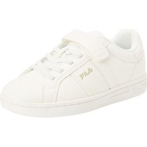 FILA Crosscourt Line kinderschoenen met klittenbandsluiting, uniseks, Wit, 35 EU Ancho