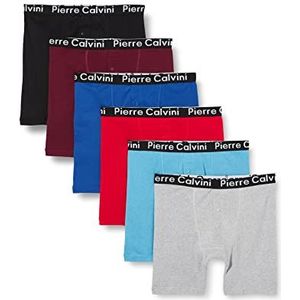 FM London Heren Pierre Calvini Button Fly Boxer Shorts (Pack van 6), klassiek assortiment, S