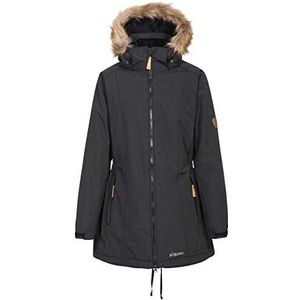 Trespass Celebrity, zwart, S, warme waterdichte jas met afneembare capuchon voor dames, zwart, klein