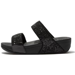 Fitflop Lulu Glitter Slides voor dames, Zwart Glitter, 37 EU