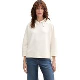 Sweatshirt - Effen - Capuchon - Losse Pasvorm - Driekwart Mouw