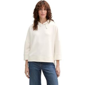 Sweatshirt - Effen - Capuchon - Losse Pasvorm - Driekwart Mouw