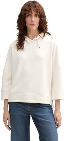 Sweatshirt - Effen - Capuchon - Losse Pasvorm - Driekwart Mouw