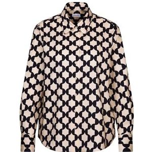 Seidensticker Hemdblouse voor dames, modieuze blouse, regular fit, hemdblousekraag, lange mouwen, 100% katoen, Donkerblauw, 54 NL