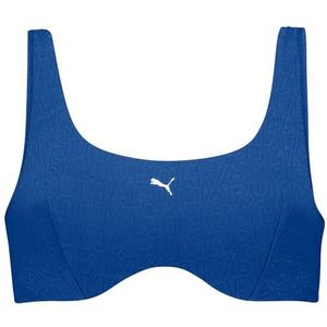 PUMA Jaquard Scoop Bikini Top voor dames, Vivid Blue, XL