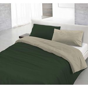 Italian Bed Linen Beddengoedset Natural Color, olijfgroen/taupe, tweepersoonsbed