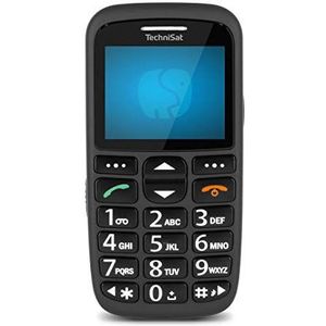 TechniSat TECHNIPHONE ISI 3 - Seniorenmobiele telefoon zonder abonnement (2,2 inch display, mini SIM, microSD-kaartsleuf, grote knoppen, inclusief laadstation, 900 mAh batterij) zwart