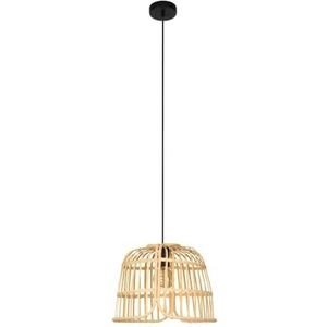 EGLO Hanglamp Glyneath, pendellamp eettafel, boho lamp hangend voor woonkamer en eetkamer, eettafellamp van natuurlijk rotan vlechtwerk, E27 fitting