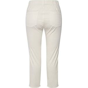 Ulla Popken Sienna, 818073, damesbroek, grote maten, grote maten, plus size, 7/8, zoom met franjes, smalle pijpen, gebroken wit, 58 NL