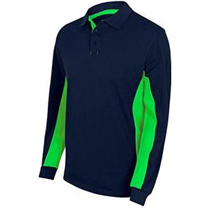 Velilla 105514 61/25 - A.NAVY/V.LIMA M poloshirt met lange mouwen, marineblauw, maat M