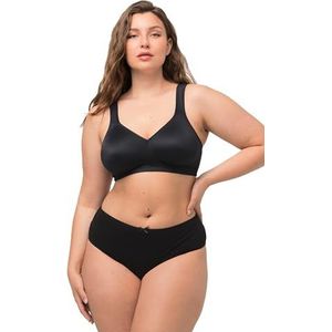 Ulla Popken Dames microvezel, cup B/C, D/E beha, zwart, 100B