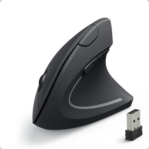 Anker 2.4G Wireless Verticale Ergonomische Optische Muis Verticale Ergonomische Optical Muis Draadloos voor Windows en Mac OS, USB, 800/1200/1600 DPI, 5 toetsen