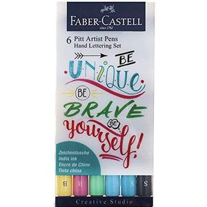 Faber-Castell 267116 - Inktpen Pitt Artist Pen Lettering, etui à 6 kleuren