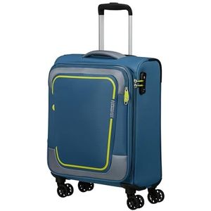 American Tourister Pulsonic Spinner S, uitbreidbare handbagage, 55 cm, 40,5/43,5 l, blauw (Coronet Blue), blauw (Coronet Blue), Spinner S (55 cm - 40.5/43.5 L), handbagage