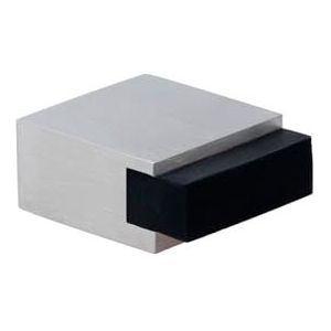EVI Herrajes Deurstopper, zelfklevend, roestvrij staal, vierkant, Ref. I-197/25X14-AM, zwart rubber, 25x25x14 mm mini