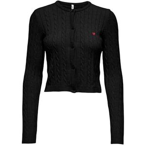 ONLY Onlkatia Ls Kabel Button Cardigan Cc KNT, zwart, XS