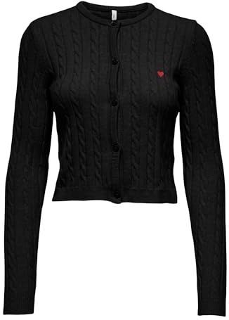 ONLY Onlkatia Ls Kabel Button Cardigan Cc KNT, zwart, XS