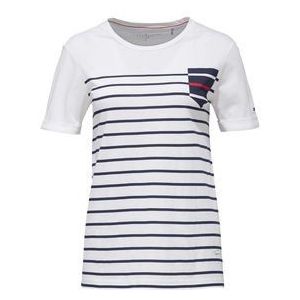 Tommy Hilfiger – T-shirt – gestreept – U-hals – korte mouwen – dames - - 36