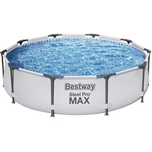 Bestway 56406 Steel Pro MAX Frame Pool zonder pomp Ø 305 x 76 cm, lichtgrijs, rond