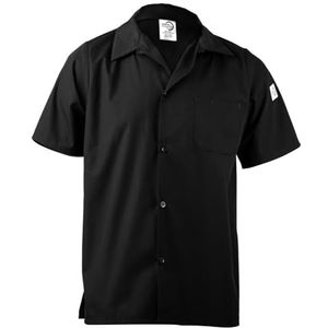 Mercer Culinary M60200BKM Millennia Unisex Cook Shirt with Wicking Mesh Back, Medium, Black