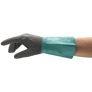 Ansell Alphatec 58-430 Werkhandschoenen voor chemische stoffen, hoogwaardige nitrilmix, goede vingerbeweeglijkheid en tastgevoeligheid, Ansell Grip Technology, maat 10/XL (12 paar)