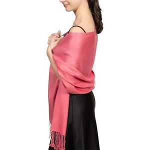 Achillea Soft Silky Pashmina Scarf for Women – Shawl Wrap for Evening Dresses, Bridesmaids, Weddings & Everyday Wear (Coral Pink)