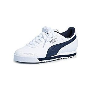Puma Heren Roma Basic Sneaker, Wit/Nieuwe Marine, 38 EU