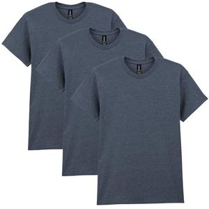 Gildan T-shirt heren T-shirt van zwaar katoen, stijl G5000, (Pack van 3) , Donkere Heather , L