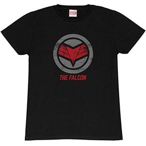 Marvel The Falcon And The Winter Soldier Die Falcon Logo T-shirt, Volwassenen, S-5XL, Schwarz, Officiële Koopwaar