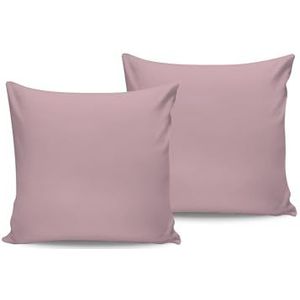 Luxe satijnen kussensloop set (2 stuks), lichtroze, 80 x 80 cm, 100% katoensatijn, 210 Thread Count, 125 gr/m², machinewasbaar op 30 °C