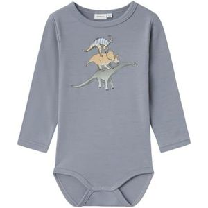NAME IT Jongens Nmmwillitus Wool Ls Body met lange mouwen, grijs, 86 cm