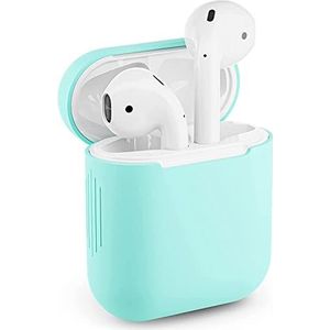 Beschermhoes voor Apple Airpods 1 silicone case airpod hoes precies passend (turquoise)
