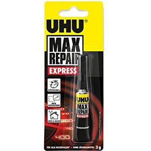 UHU Max Repair Express, tube, snelle en sterke lijm voor onmiddellijke, nauwkeurige en kleine reparatiewerkzaamheden. 3 g