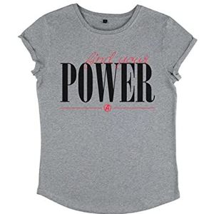 Marvel Avengers Classic - Power Script Women's Rolled-sleeve Melange grey L