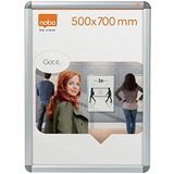 Nobo Clicklijst Voor Aan De Muur, 500 x 700 Millimeter, Aluminium Frame, Anti-Reflecterende Cover, Premium Plus, Zilver, 1902210