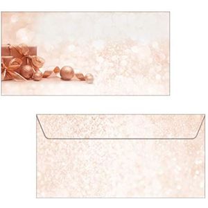 Sigel DU231 enveloppen Kerstmis met trendy roségouden tinten, DIN lang, 50 stuks