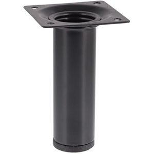 Wagner meubelpoot / tafelpoot / meubelvoet Classic Retro - Ø 30 x 100 mm, geïntegreerde schroefplaat 60 x 60 mm, binnendraad Ø 10 mm, staal gepoedercoat zwart - 12101001