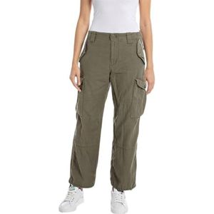 Replay Boyfriend fit cargobroek voor dames, 234 Dark Olive, 25W