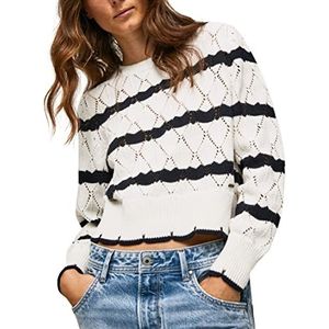 Pepe Jeans Vrouwen Tabata Sweater, Wit (Mousse), L