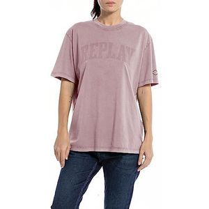Replay T-shirt voor dames, regular fit, 465 Powder Rose, S