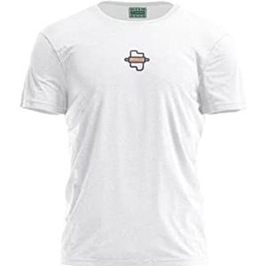Bona Basics, Digitale print, basic T-shirt voor heren, 100% katoen, wit, casual, bovenstuk voor heren, maat: S, Wit, S
