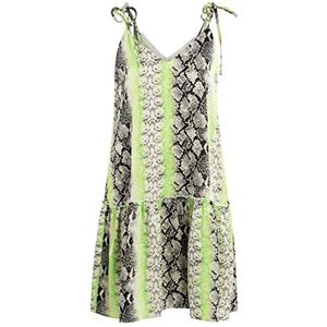 SIDONA Dames mini-jurk met slangenprint 19323118-SI01, GROEN meerkleurig, L, Mini-jurk met slangenprint, L