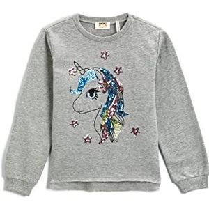 Koton Meisje Unicorn Print Crew Neck Sweatshirt, grijs (031), 11-12 jaar, grijs (031), 11-12 Jaren