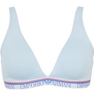 EMPORIO ARMANI Vrouw Logo Band Gewatteerde Driehoek BH Blauw L, Lichtblauw, L